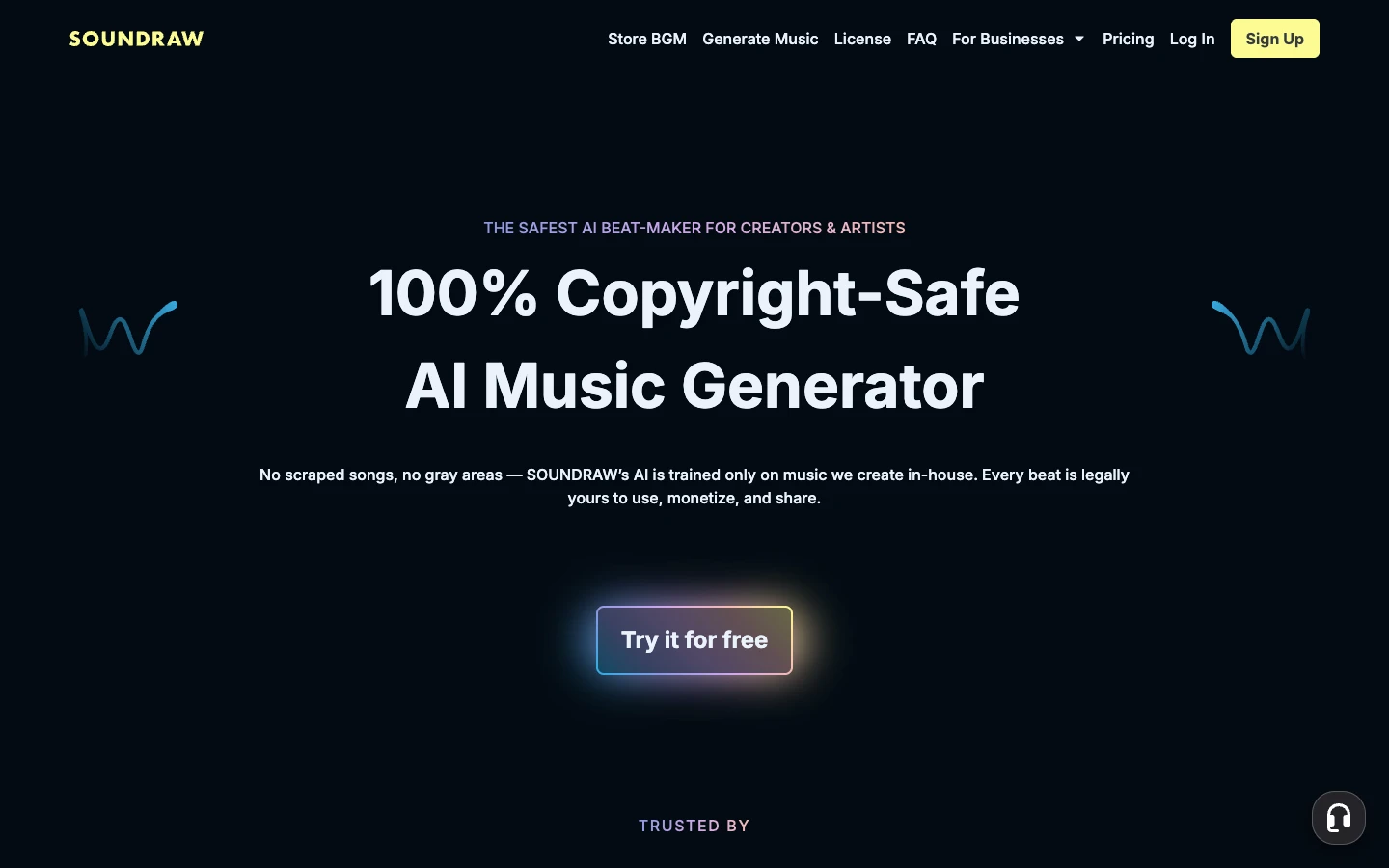 SOUNDRAW official public music generator page