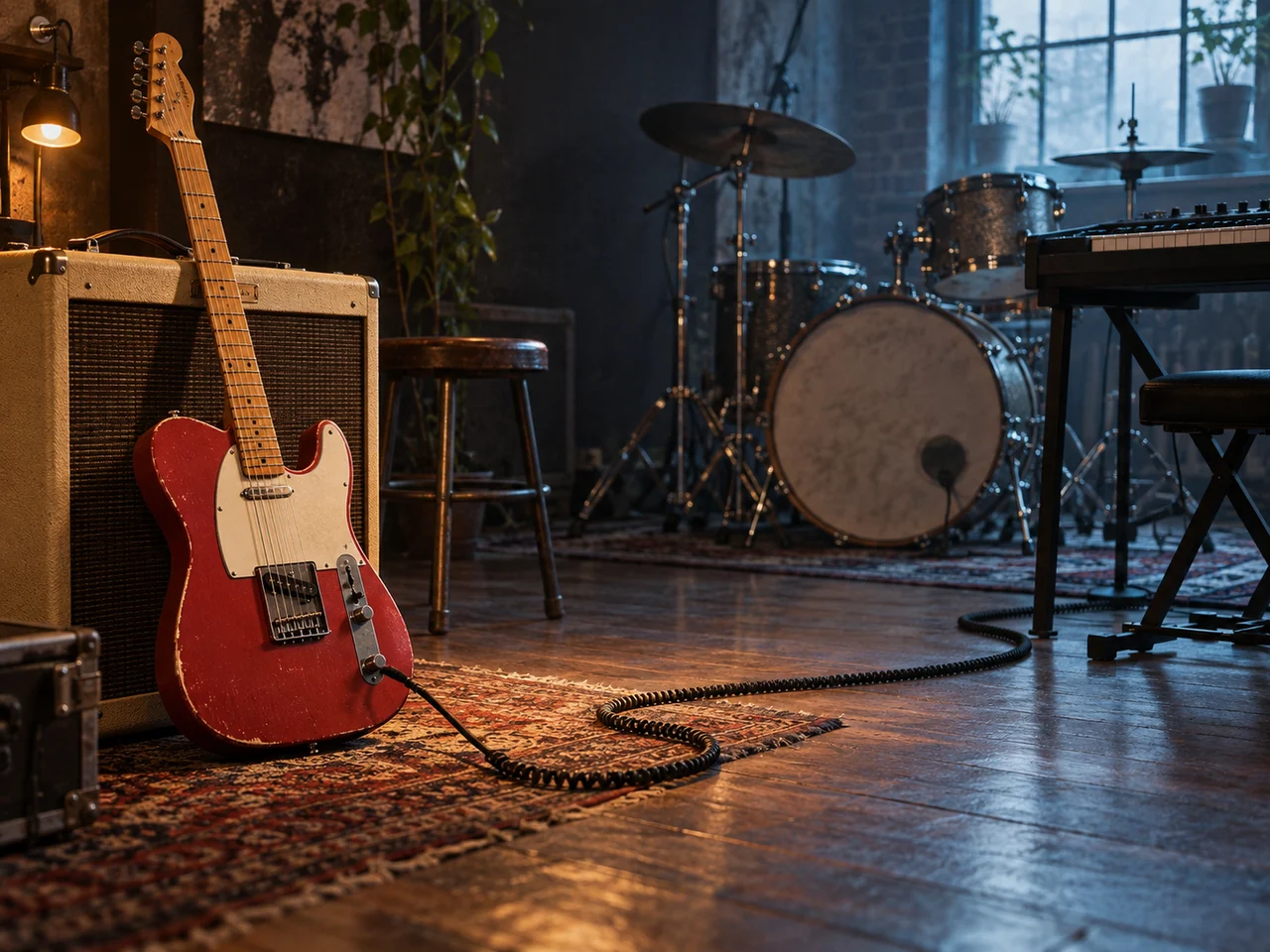Guitar, drums and keys suggest a contrasting band arrangement