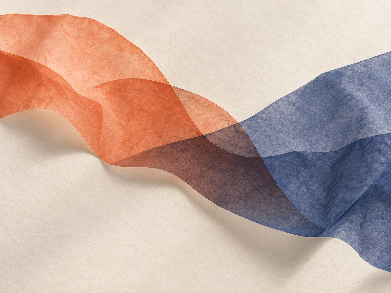 Overlapping translucent paper illustrates how mixed sounds can overlap