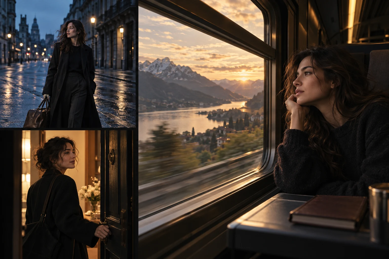 A cinematic song-story collage of departure, journey and arrival