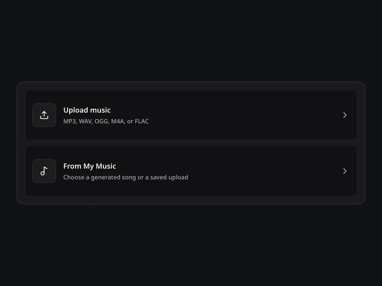 Music Extender: actual source picker UI