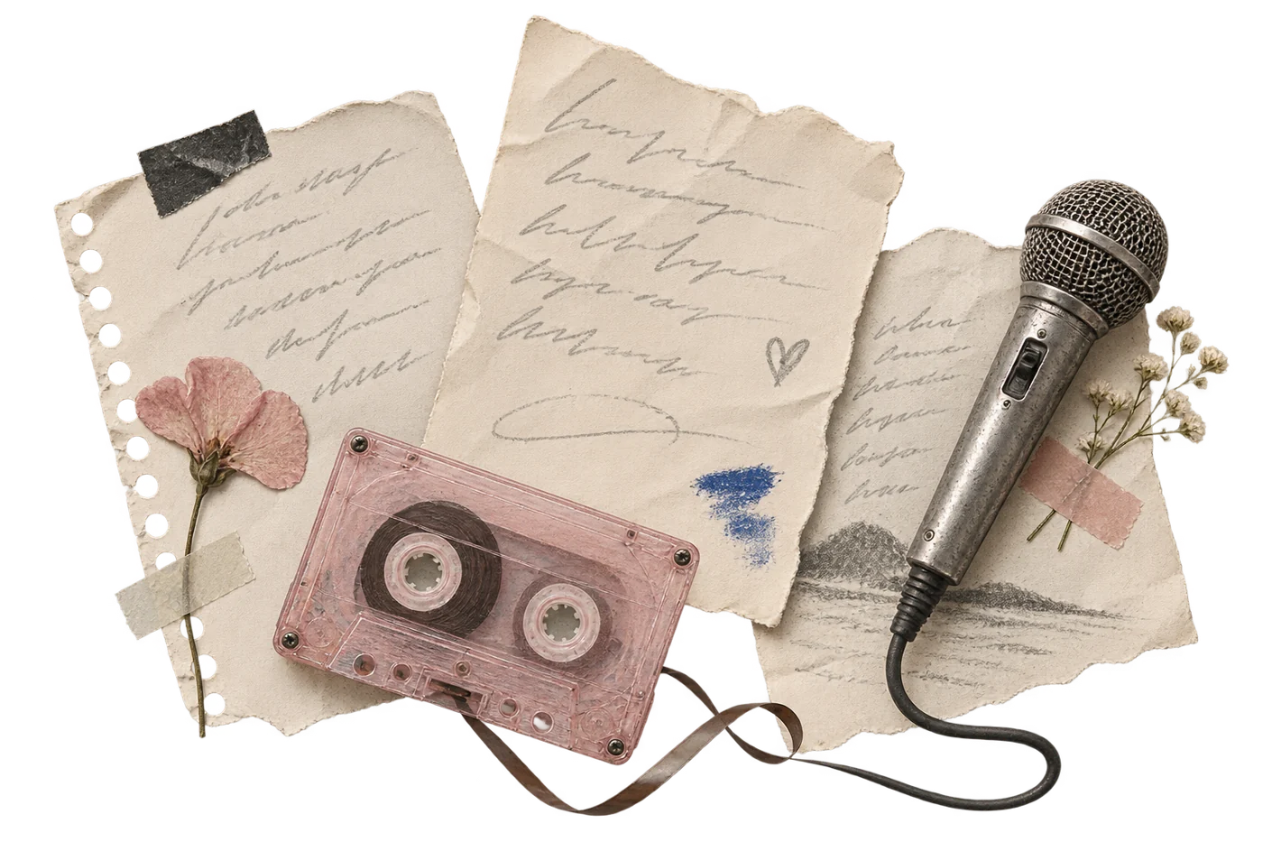 vocals lyrics collage