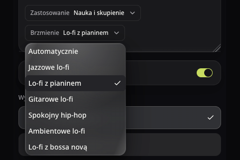 Prawdziwe opcje Zastosowanie i Brzmienie z włączonym trybem Bez wokalu