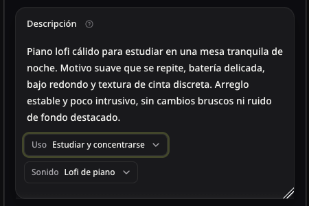 Campo real de descripción lofi con una idea de piano para estudiar